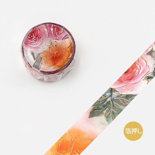 BGM Foil Stamping Masking Tape (Watercolour Flower: Rose)