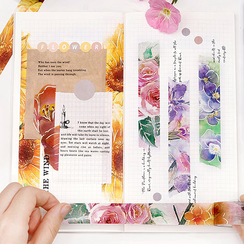 BGM Foil Stamping Masking Tape (Watercolour Flower: Sunflower)