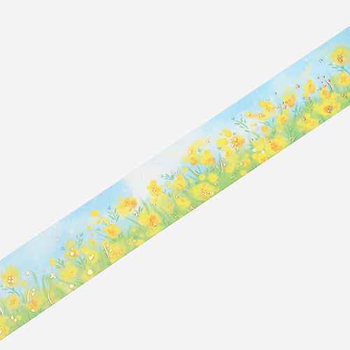 BGM Foil Stamping Yellow Flower Field Masking Tape