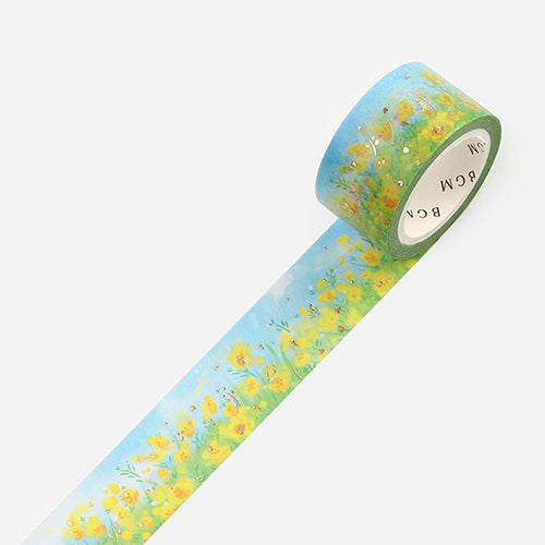 BGM Foil Stamping Yellow Flower Field Masking Tape