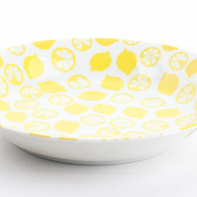 Lemon Motif Lightweight Porcelain Curry & Pasta Plate