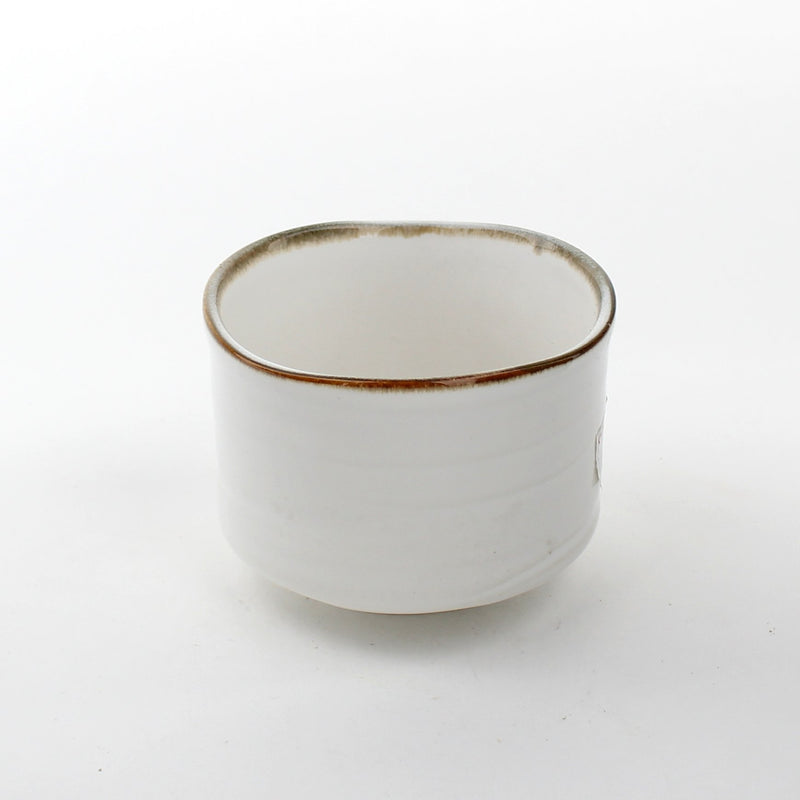 Matcha Tea Bowl (Porcelain/Brown Edge/8cm/d.10.5cm)