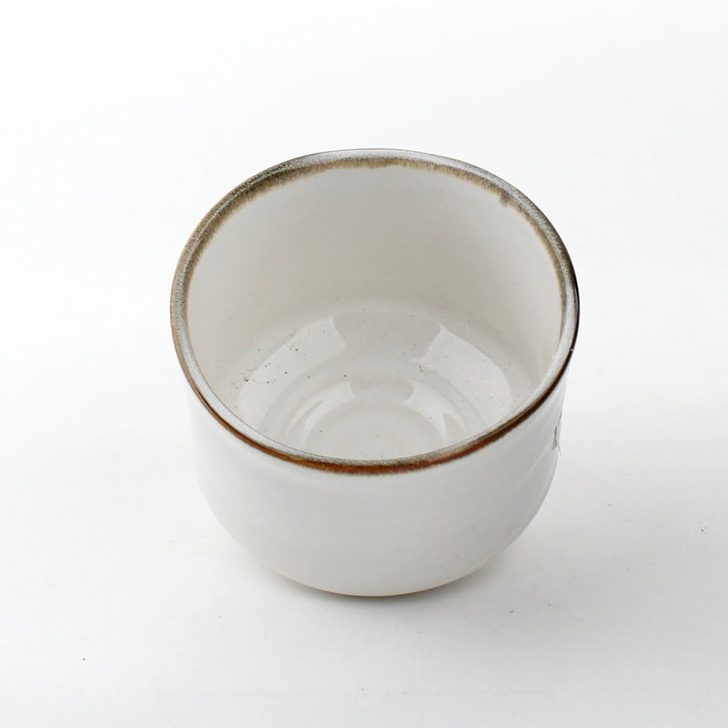 Matcha Tea Bowl (Porcelain/Brown Edge/8cm/d.10.5cm)