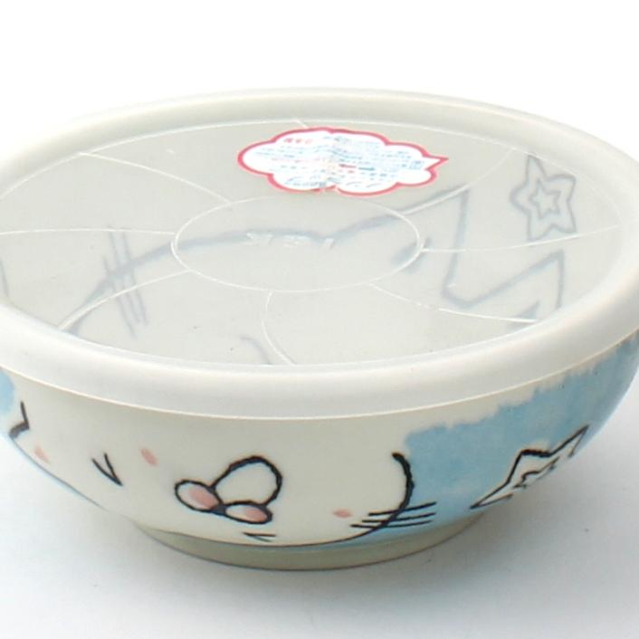 Bowl (Porcelain/With Lid/Cat/M/5cm/d.14cm)