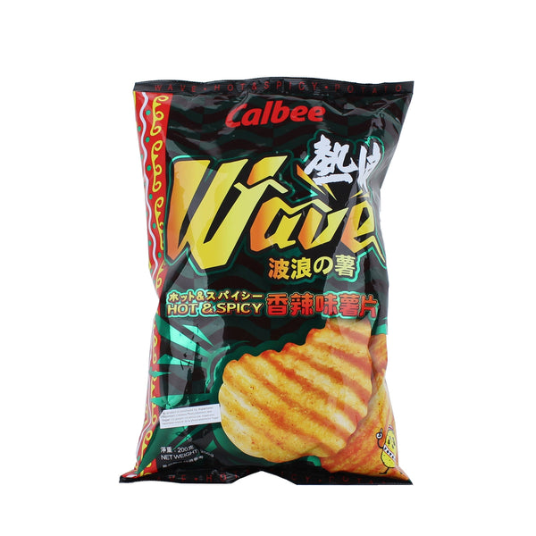 Calbee Hot & Spicy Wave Cut Mega Potato Chips