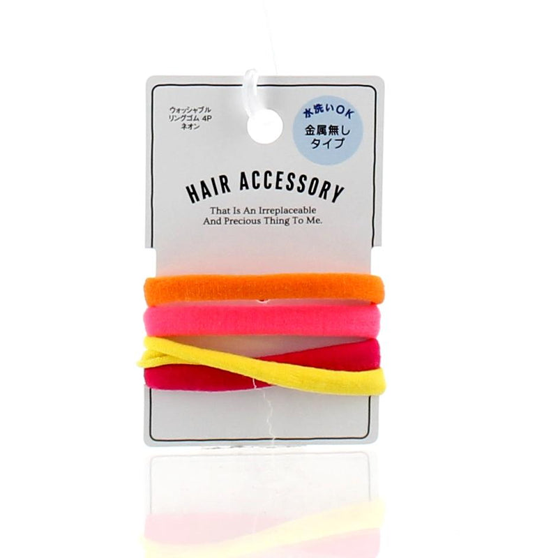 Hair Ties (Neon/ASST/4x4x0.5cm (4pcs))