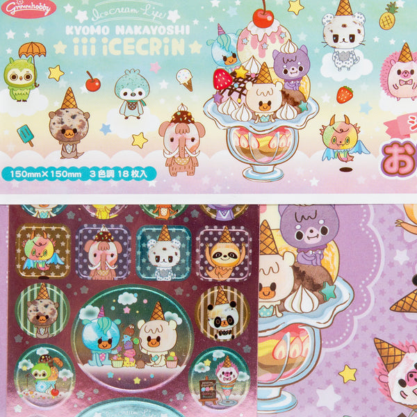 Animal Ice Cream Origami Paper with Stickers 