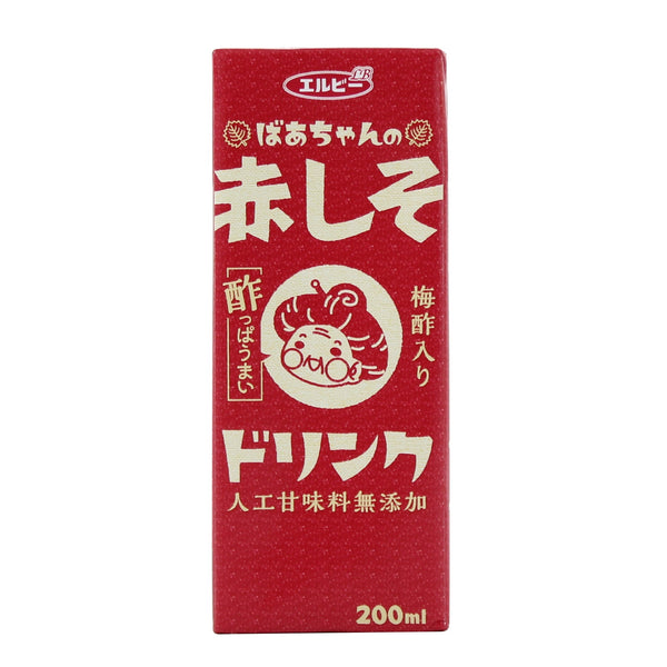 Elbee Obaachanno Akashiso Red Shiso Herb Non-Carbonated Soft Drink 200 mL