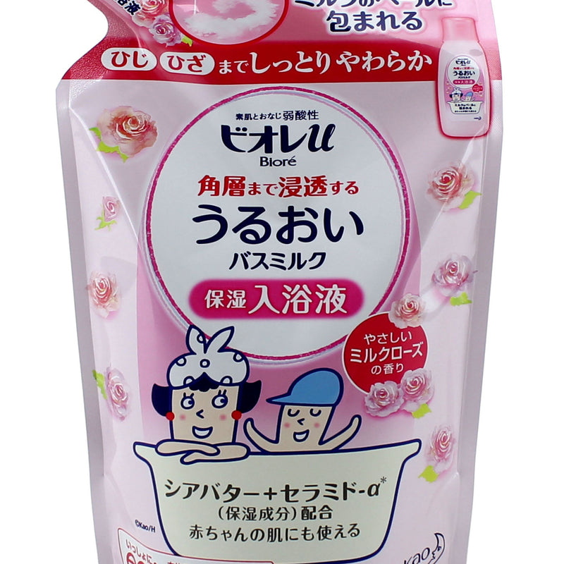 Kao Biore U Bath Milk Refill(Rose / Shea Butter / Ceramide / 480 mL)
