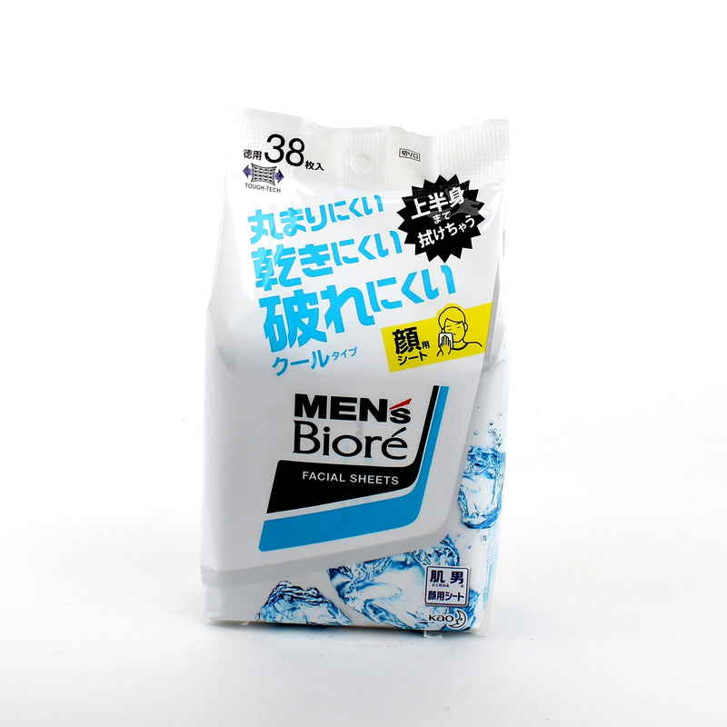 Kao Men's Biore Cooling Face Wash Wipes (164 mL (38pcs))