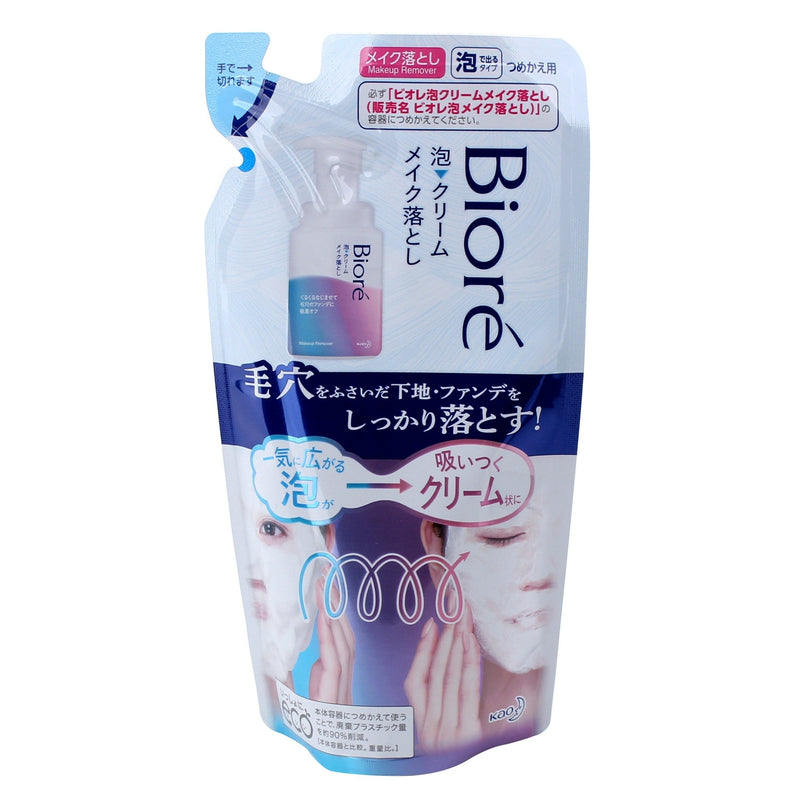 Kao Biore Aqua Floral Foam To Cream Makeup Remover Refill 170ml