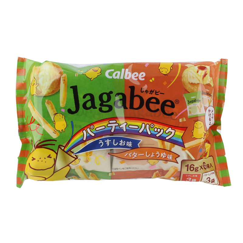 Potato Snack (Assortment: Lightly Salted, Butter Soy Sauce/96 g (6pcs)/Calbee/Jagabee)