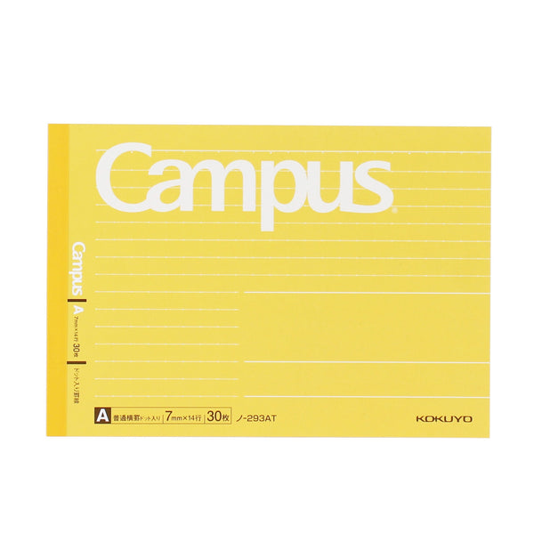 Kokuyo Half Size 7mm Dotted LineRuled Notebook (Yellow)