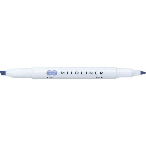 Highlighter Pen (Double-Ended: Wide,Thin/Wide: 0.4mm, Thin: 0.1mm/Mild Dark Blue/1.2x14.2cm)