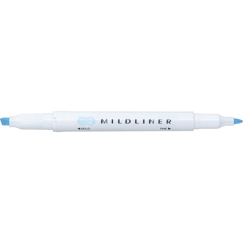 Highlighter Pen (Double-Ended: Wide,Thin/Wide: 0.4mm, Thin: 0.1mm/Mild Blue/1.2x14.2cm)