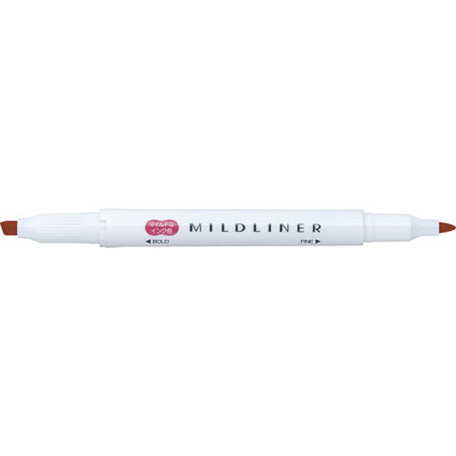 Highlighter Pen (Double-Ended: Wide,Thin/Wide: 0.4mm, Thin: 0.1mm/Mild Red/1.2x14.2cm)