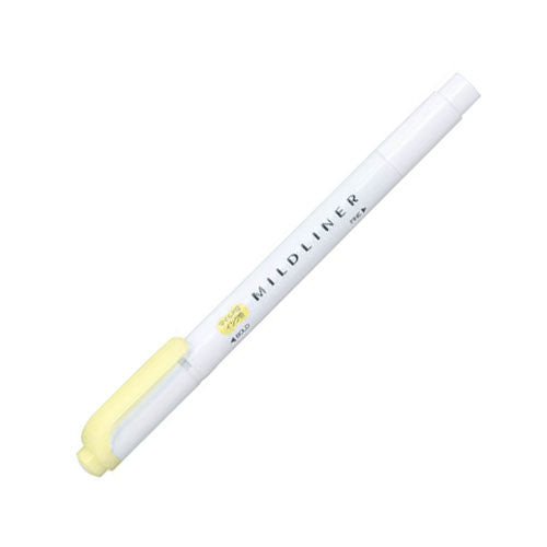 Highlighter Pen (Double-Ended: Wide,Thin/Wide: 0.4mm, Thin: 0.1mm/Mild Yellow/1.2x14.2cm)