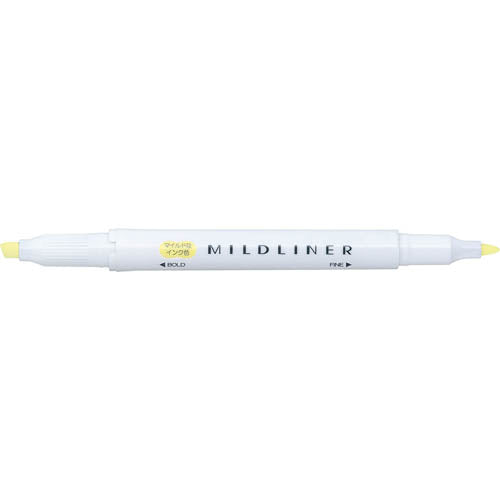 Highlighter Pen (Double-Ended: Wide,Thin/Wide: 0.4mm, Thin: 0.1mm/Mild Yellow/1.2x14.2cm)