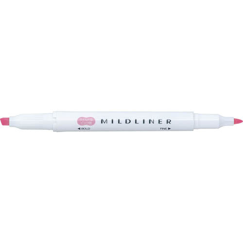 Highlighter Pen (Double-Ended: Wide,Thin/Wide: 0.4mm, Thin: 0.1mm/Mild Pink/1.2x14.2cm)