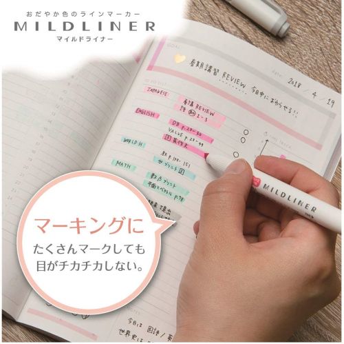 Highlighter Pen (Double-Ended: Wide,Thin/Wide: 0.4mm, Thin: 0.1mm/Mild Coral Pink/1.2x14.2cm)