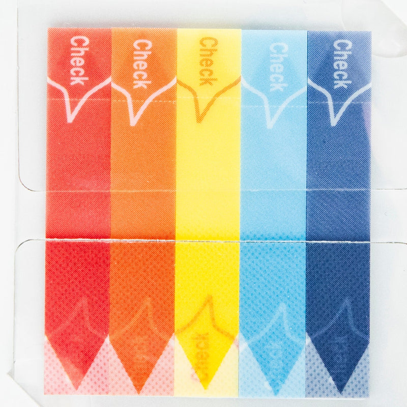 Sticky Notes (Slim/Can Tear along Perforated Line/"check"/0.7x4cm (20 Sheets x 5)/Sun Star/piri-it!/SMCol(s): Red,Orange,Yellow,Light Blue,Blue)