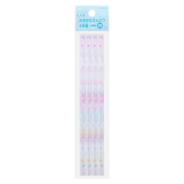 Pencils (2B/Dreaming Unicorn/Hexagonal/17.5cm/ø0.75cm (4pcs)/Sun Star/SMCol(s): Multicolour)