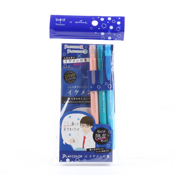 Tombow Handsome Manufacturer Employee 2-Size Pen Tip Marker & Sticky Notes Set 4pcs