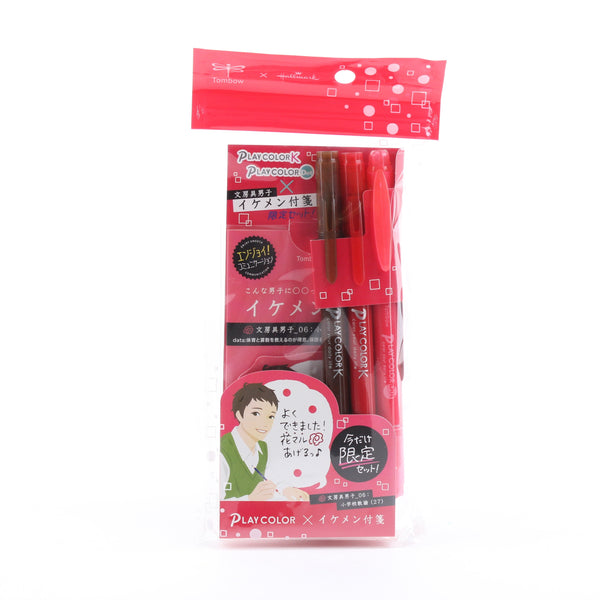 Tombow Handsome Teacher 2-Size Pen Tip Marker & Sticky Notes Set 4pcs