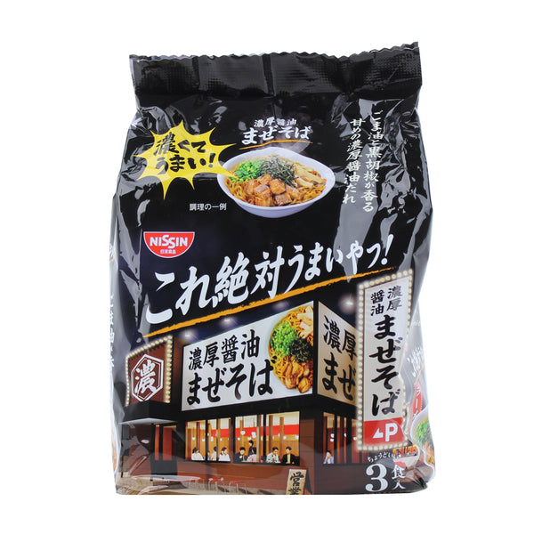 Nissin Kore Zettai Umaiyatsu) Rich Soy Sauce Soup-less Instant Noodles 297 g 3pcs