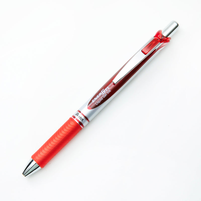 Ballpoint Pen (Liquid Gel Ink/Retractable/0.7mm/Red/Pentel/Energel/SMCol(s): Red)