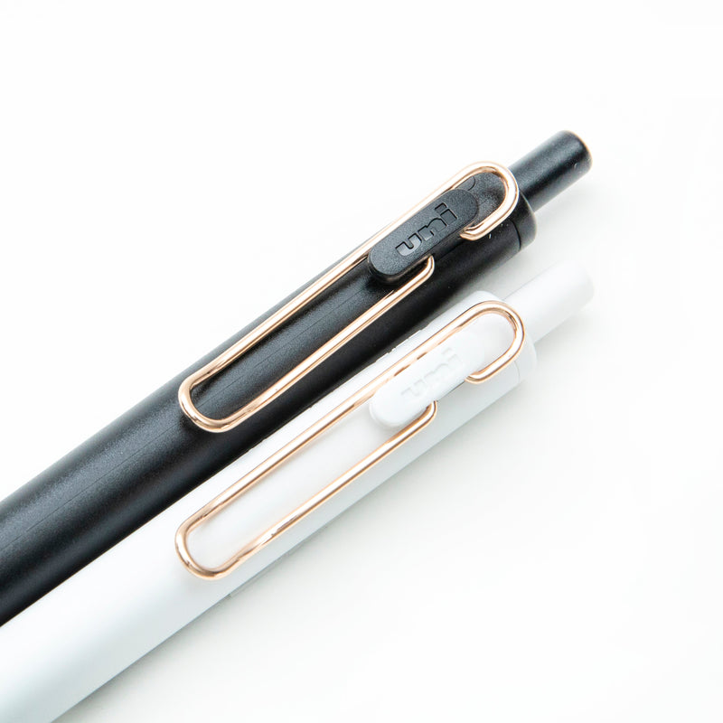 Ballpoint Pen (With Rose Gold Clip/0.5mm/Black/Mitsubishi Pencil/Uni-Ball One/SMCol(s): White)