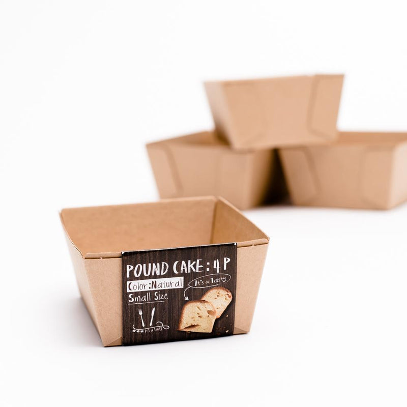 Baking Paper Molds S (Pound Cakes/Natural/8.5x6.5x4.5cm (4pcs))