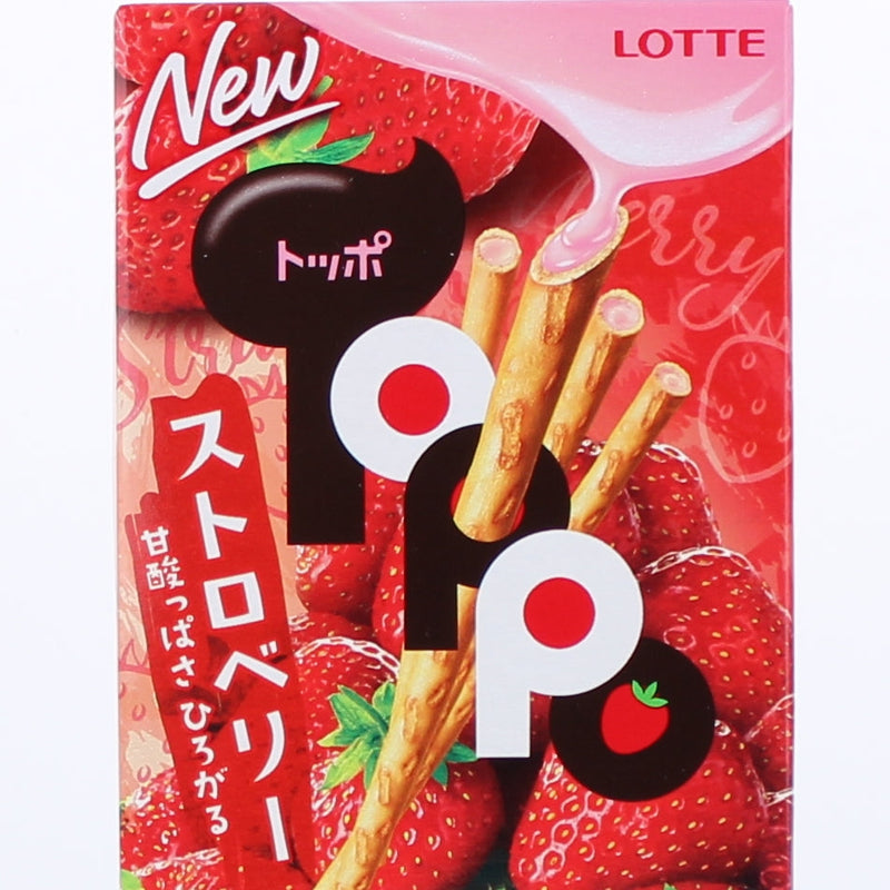 Lotte Toppo Cookie Rolls (Strawberry)