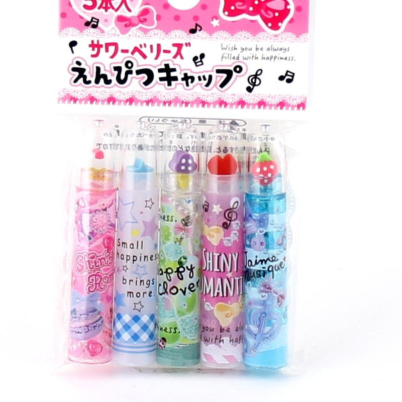 Pencil Cap with Eraser (5pcs)