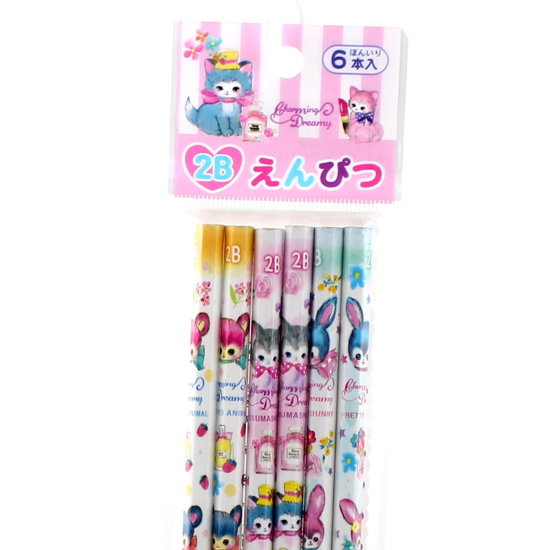 2B Pencil (2B/Colourful/17.6x0.7cm (6pcs))