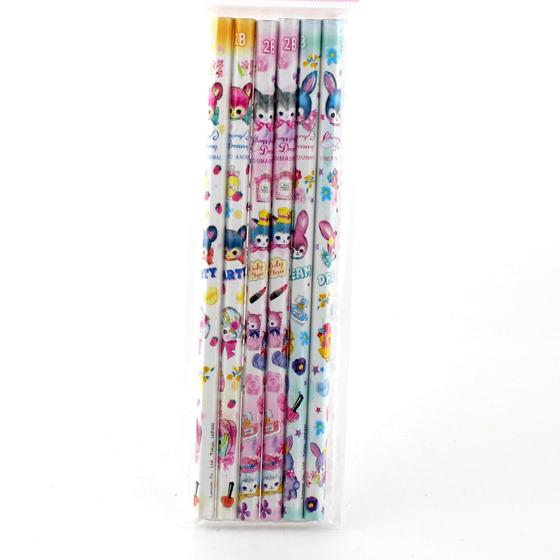 2B Pencil (2B/Colourful/17.6x0.7cm (6pcs))