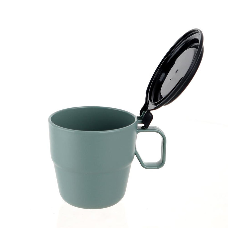 Mug With Lid (PP/With Lid/Microwave Safe/Dishwasher Safe/9.8x9.5x12.2cm)