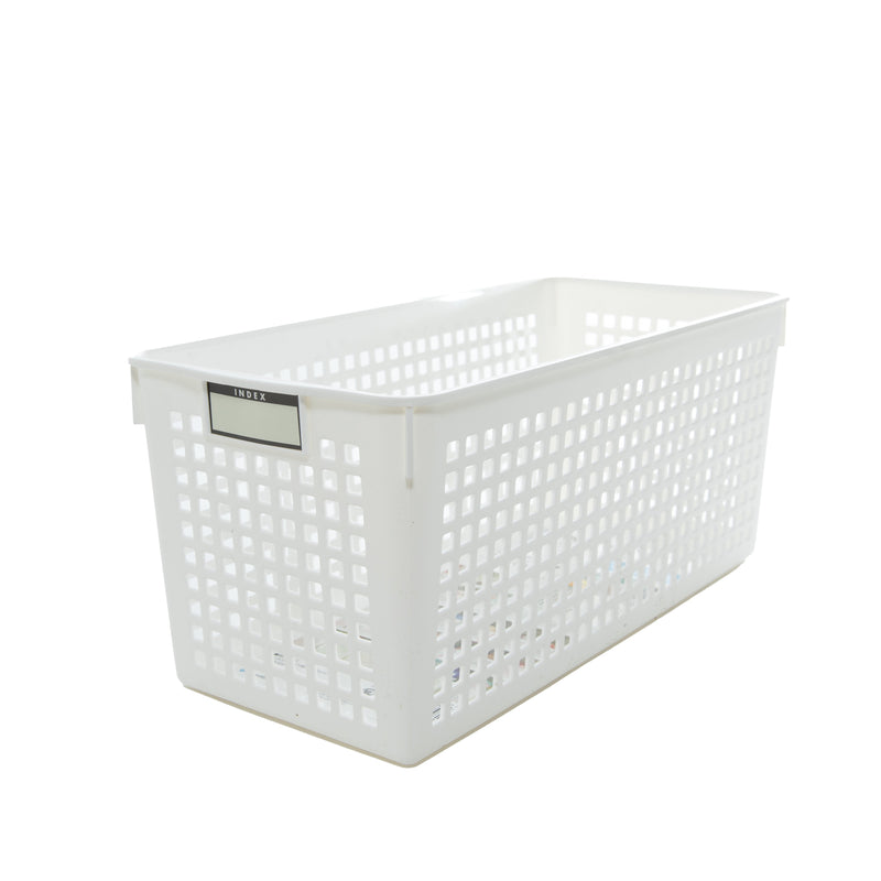 Whie Slim Basket with Label