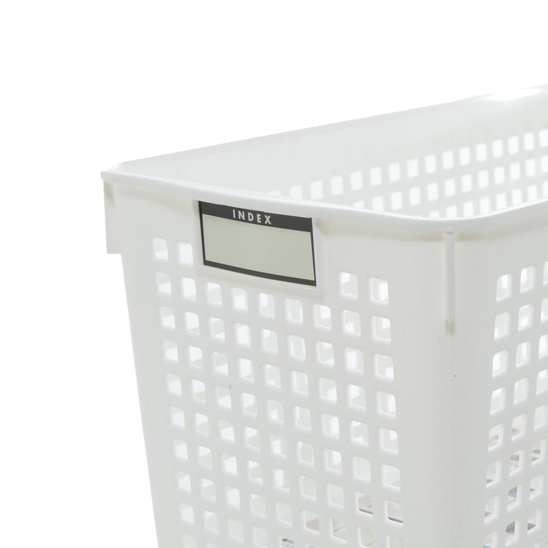 Whie Slim Basket with Label