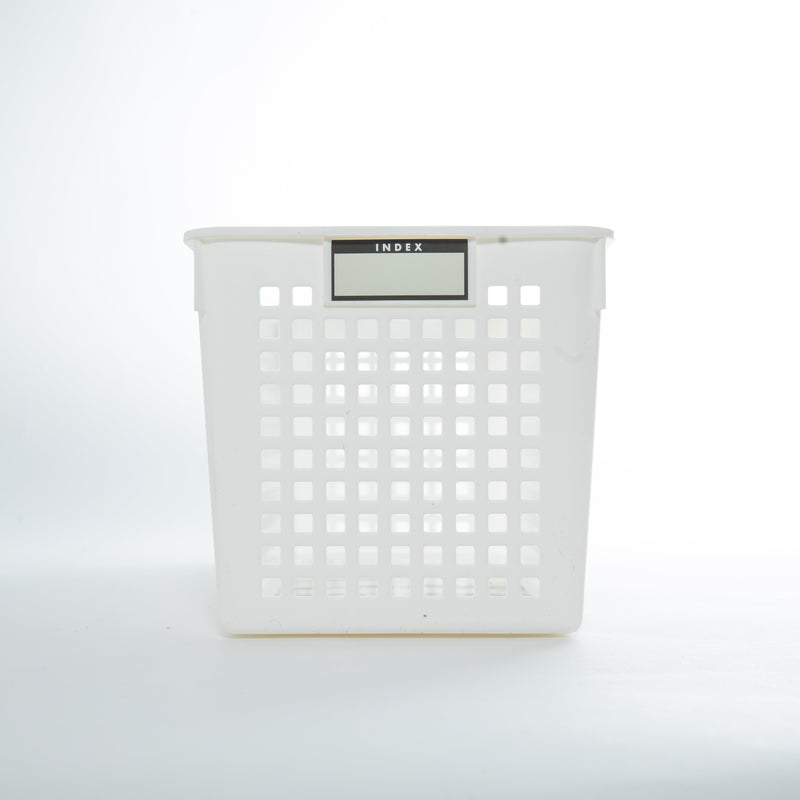 Whie Slim Basket with Label