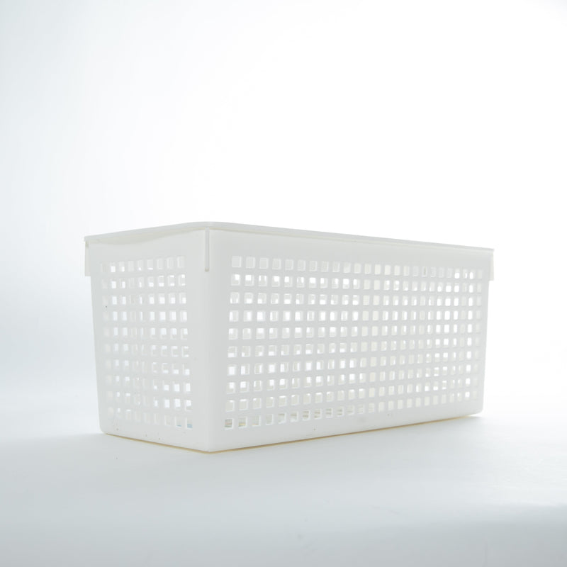 Whie Slim Basket with Label