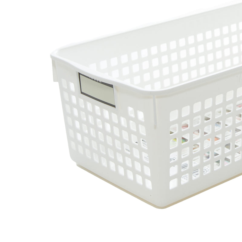 White Long Basket with Label