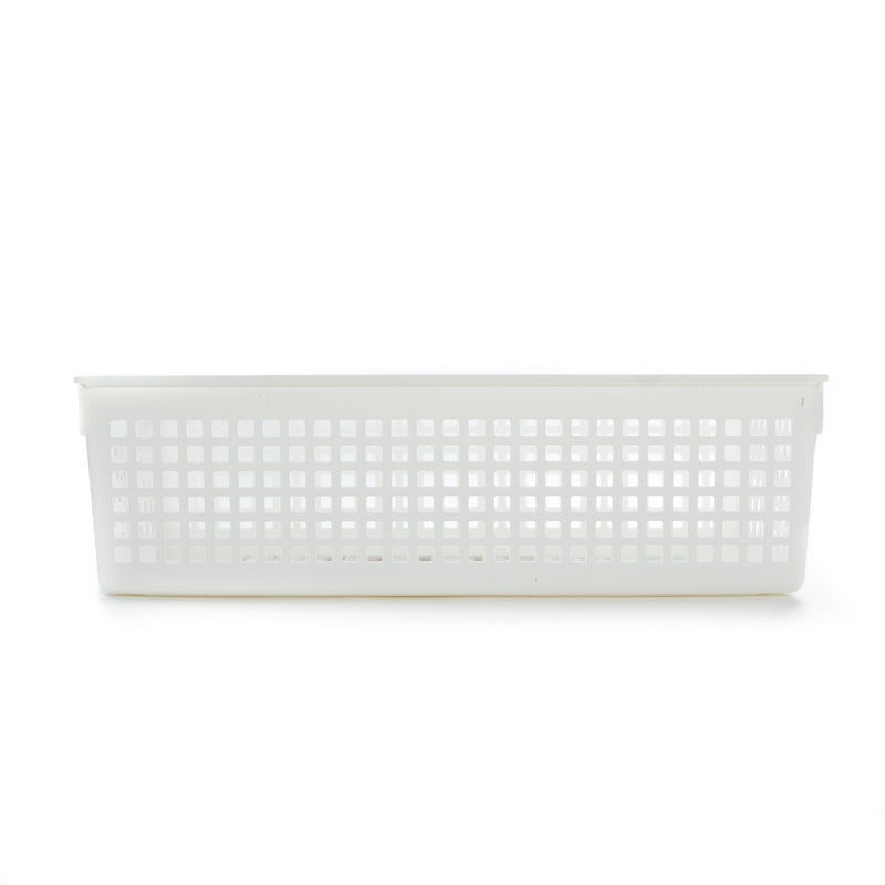 White Long Basket with Label