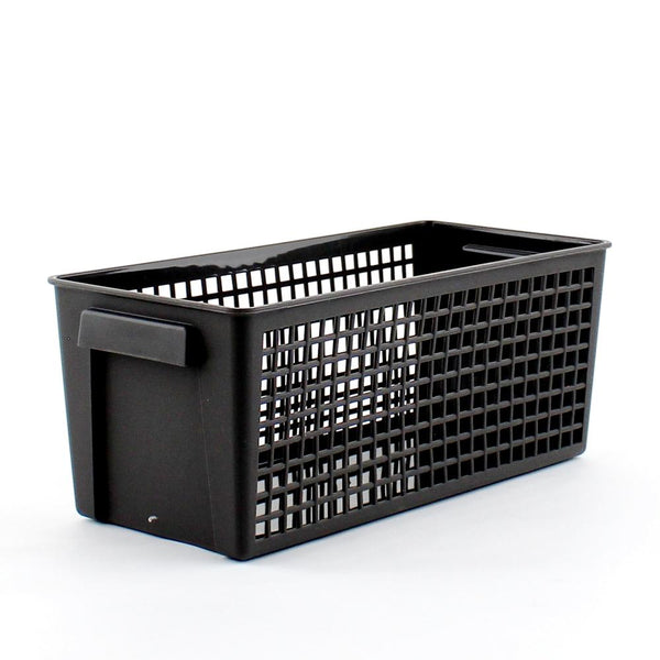 Basket (PP/w/Handles/Rectangle/BK/13x28.7x11.5cm)