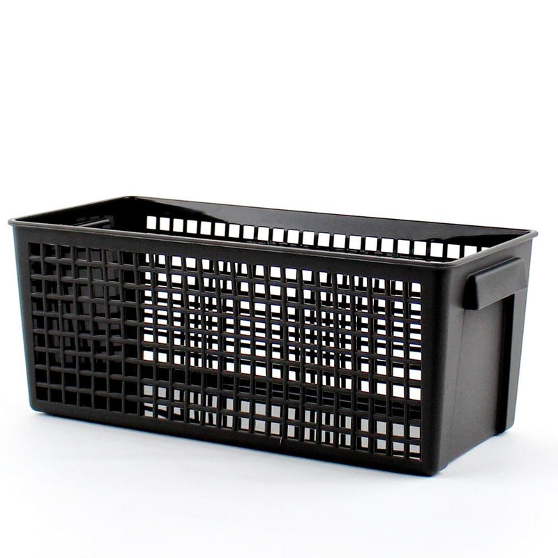 Basket (PP/w/Handles/Rectangle/BK/13x28.7x11.5cm)