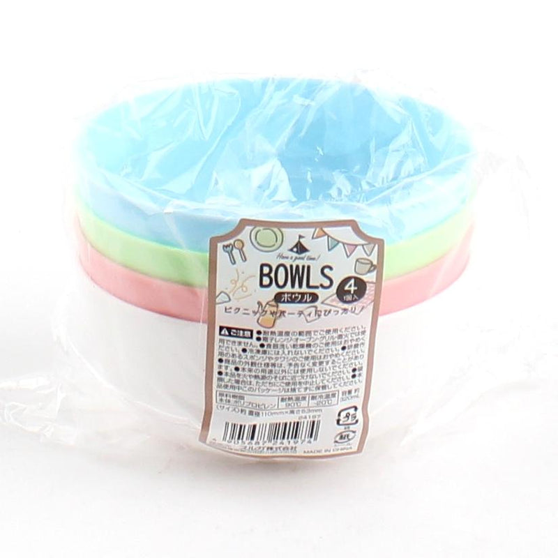 Plastic Bowl (Stackable/4xCol/d.11.0x5.3cm / 320mL (4pcs))