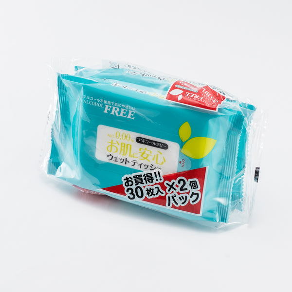 Wet Wipes (Mini/Alcohol-Free/20x15cm (30 Sheets x2))