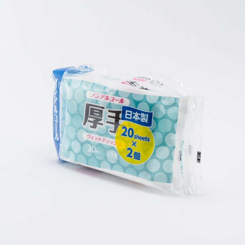 Wet Wipes (Alcohol-Free/Thick/20x14.5cm/20sheets x 2packs)