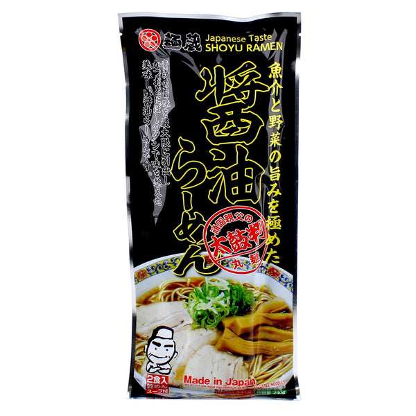 Kurata Shokuhin Meat Free Soy Sauce Soup Base Round Ramen Noodles (240 g (2 sets))