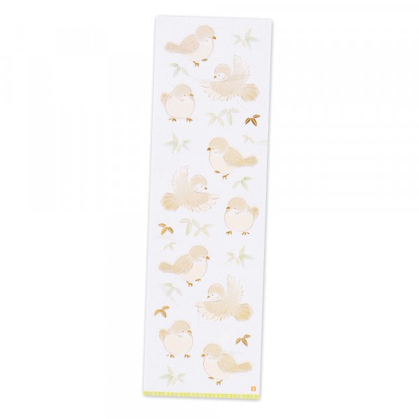 Stickers (Washi Paper/Japanese Style/Sparrows/Sheet Size: H16.5xW5cm/SMCol(s): White,Gold,Beige)